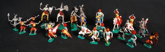 A large collection of vintage Timpo Knights - 6 mounted and 18 unmounted knights. Along with some