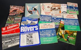 A selection of vintage football programmes to include England, Bristol City, Rovers, Arsenal,