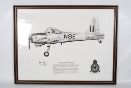 Brian Mullins (20th century) framed and glazed military army aircraft print. A signed and limited