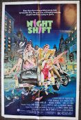 An original cinema movie film advertising poster for Night Shift starring Henry Winkler (Happy Days)