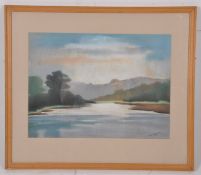 Thomas Fitzgibbon framed and glazed watercolour painting of river scene, signed to corner.