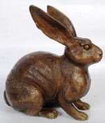 A large 20th century antique study in bronze of a rabbit.