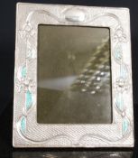 A Victorian style Art Nouveau influenced sterling silver easel backed photo / picture  frame.