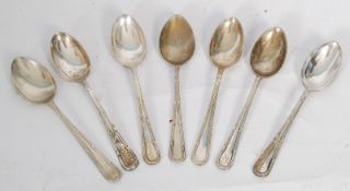 A set of 5 and one other vintage silver plate spoons, in the White Star Line style pattern (although