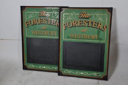 Two large 20th century Bristol interest Shabby Chic pub advertising signs / blackboards for the