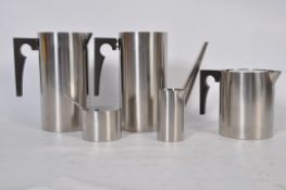 Arne Jacobsen (1902-1971): A Cylinda - Line Stainless Steel Tea and Coffee Service, designed 1967,