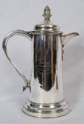 A 19th century silver plate communion church ewer jug, with engraved notation to front for