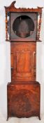 A 19th century mahogany inlaid longcase clock case of North Country type being af (see