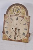 A 19th century Victorian fusee clock movement having long case painted dial having subsidiary