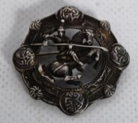 A Victorian Scottish silver regimental plaid brooch. Edinburgh hallmark for 1851 with makers