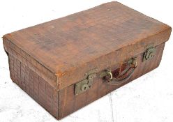 A George IV early 20th century Crocodile skin suitcase / vanity case. Believed to be by Mappin &