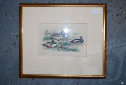 A good 20th century watercolour of ducks under a bridge. 23cm x 15cm