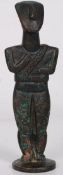An African bronze tribal warrior figurine standing 11cms high