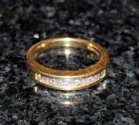 A half eternity 18k diamond ring approx 50pts. Size S