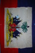 An early 20th century Republic of Haiti flag, with makers stamp for John Edginton Co, London.