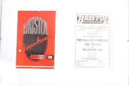 A framed 1960`s theatre programme from the Bristol Hippodrome, Shakespeares plays by the Old Vic