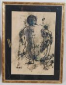 A 20th century framed and glazed portrait pastel sketch bearing an indistinct signature, dated