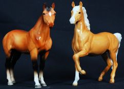 An  Beswick horse with another ceramic horse A/F