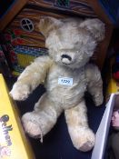 A 1950`s believed Chiltern stuffed mohair childs teddy bear.
