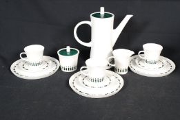 A Malitta German part coffee set including cups, saucers etc.