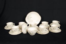 A Copeland Spode tea service in the Oklahoma pattern. Comprising of cups saucers, milk , creamer