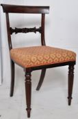 A set 7 Regency Rosewood bar back dining chairs. The reeded inverse tapering legs supporting