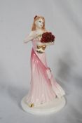 A Limited Edition Coalport figurine Language Of Flowers - I Love You, Red Roses. Number 918 of