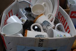 A box to including kitchenalia, teasmaid kettle, coronation cup.
