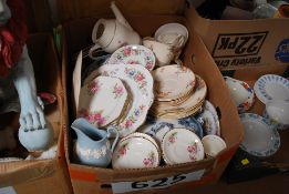 Two vintage part tea services including Hampton Country Cottages, Royal Stafford and a Wedgwood