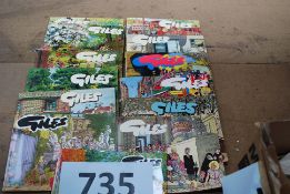 A collection of Giles Annuals, 13 in total mostly being later series issue numbers