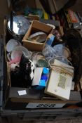 A mixed lot of china to include silver plate, charger, china cat etc.