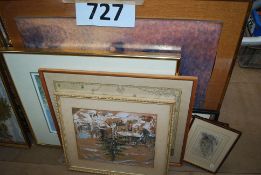 A quantity of vintage framed pictures and prints