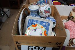 A mixed lot to include oriental china to include ginger jar, blue and white etc.