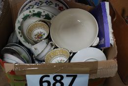 A quantity of Wedgwood cups, saucers and Noritake etc