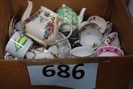 A mixed lot to include continental and English porcelain - Shelly, Crown Derby, Studio ware and