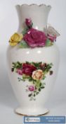 A Royal Albert Old Country Rose pattern Rose Banquet 20cm vase. boxed.