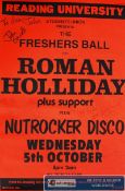 Music Memorabilia. An unframed `Roman Holliday` signed music  gig / event poster for Reading