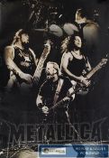 Music Memorabilia. An unframed `Metallica`  music poster. Notation to centre. Overall 91cms High x