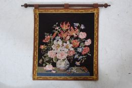 A Franklin Mint tapestry wall hanging by Mark Waymel entitled `Summer` Complete with a mahogany