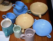 A mixed lot to include Wedgwood soup bowls, Denby jug, Habitat Espresso cups and saucers etc