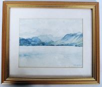 N. Bellamy. A framed and glazed watercolour of Derwent water, Lake District. Signed to lower right