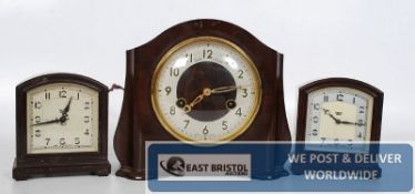 3 Bakelite mantel clocks, all by Smiths, 2 being electric alarm clocks along with one other