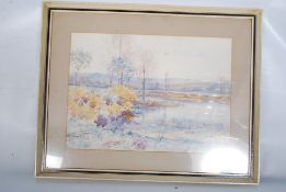 Gerald Leigh Hunt (1858 - 1959) Entitled A View in Devonshire. Watercolour being framed and glazed