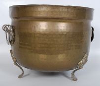 A 20th century Georgian revival brass planter / jardiniere. Cabriole legs with shell carved