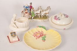 A quantity of china to include Carlton Ware Australian design, 1900`s Crested Ware cheese dish `