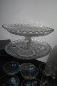 A pair of vintage pressed glass fruit bowls