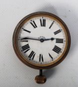 An early 20th century Brevet Swiss 8 day enamel faced dashboard / travel clock watch having swiss