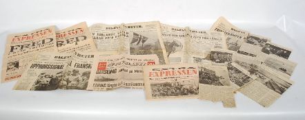 An unusual collection of WW2 Danish newspapers bearing interesting imagery and notation relating to