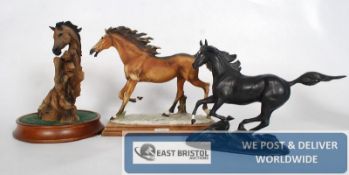 Two Franklin Mint models; both of horses Black Beauty and American Spirit, together with an Italian