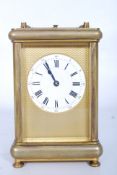 An antique 19th century Henri Jacot French brass carriage striker timepiece carriage clock. The